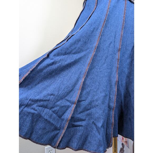 Pleated Denim Skirt Y2k - Picture 2 of 9